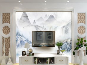 大理石紋灰色意境水墨山水圖片素材 效果圖下載