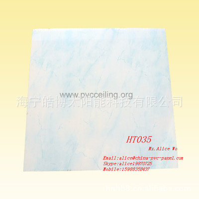【HT035 天藍(lán)色大理石印花的PVC天花板,室內(nèi)吊頂扣板】?jī)r(jià)格,廠家,圖片,其他吊頂材料,海寧皓博太陽能科技-